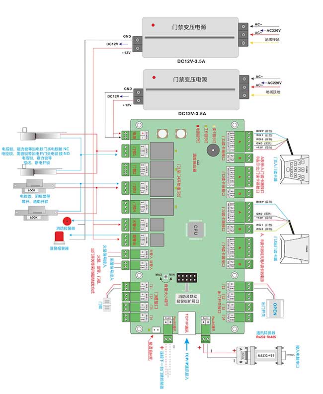门禁控制器连线图