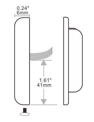 门禁读卡器侧视图 门禁读卡器侧视图